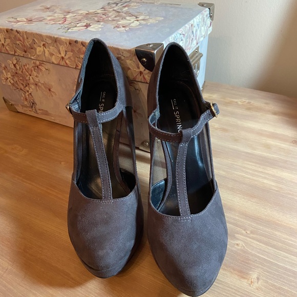 Call it Spring Grey Suede high heels with mesh - Picture 4 of 7